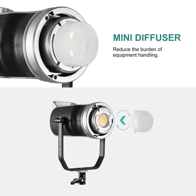 GVM SD200D 200W High Power Bi-Color LED Spotlight Light With Softbox(2-Light Kit Include Free Softbox $59*2)