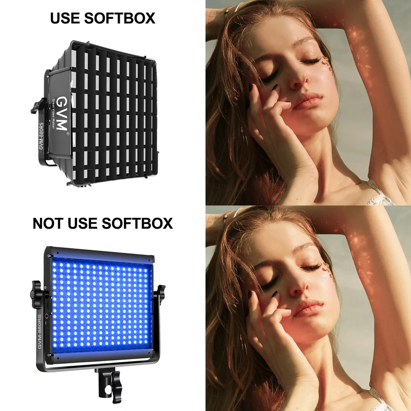 GVM RGB LED Video Light with Lighting Kits, 880RS 60W Led Panel Light with Bluetooth Control, 3 Packs Photography Lighting for YouTube Studio, Video Shooting, Gaming, Streaming, Conference