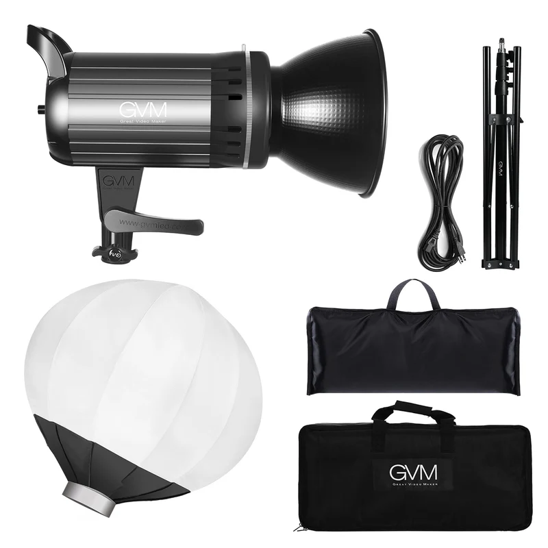 GVM-G100W 90W High Power LED Spotlight Bi-Color Studio Lighting Kit with Lantern Softbox (Open Box)