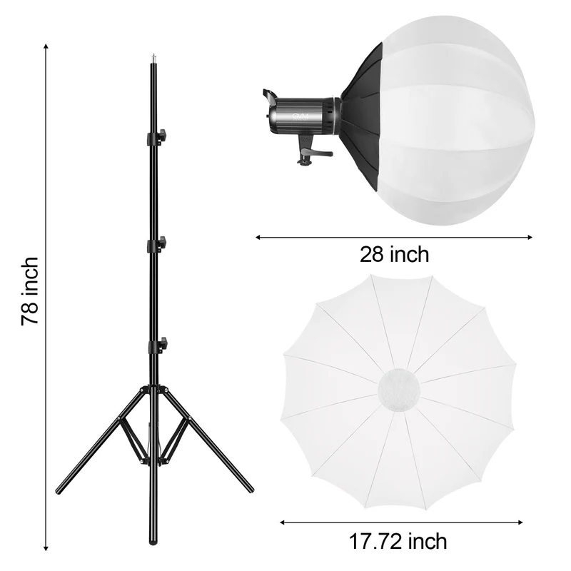 GVM-G100W 90W High Power LED Spotlight Bi-Color Studio Lighting Kit with Lantern Softbox (Open Box)