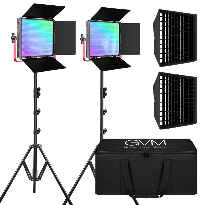 GVM-1200D 50W Bi-Color+50W RGB 2lamp-Video Light With Softbox
