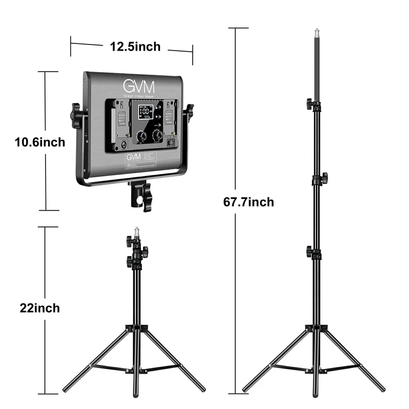 (Open Box)GVM 680RS RGB LED Video Light with Lighting Kits, 50W Led Panel Light with Bluetooth Control, 2 Packs Photography Lighting for YouTube Studio, Video Shooting, Gaming, Streaming, Conference