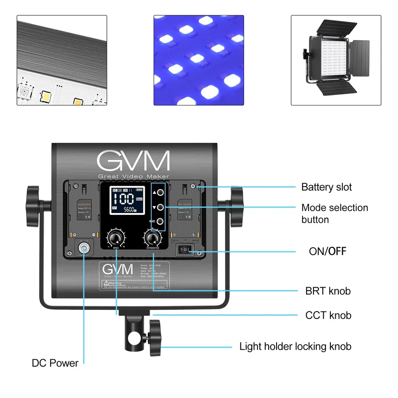 GVM-800D-II 40W Bi-color and RGB Video Panel Light（Open Box）