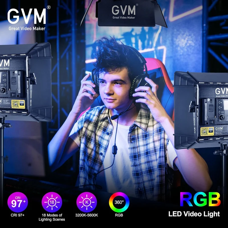 GVM-800D-II 40W Bi-color and RGB Video Panel Light With Softbox（Open Box）