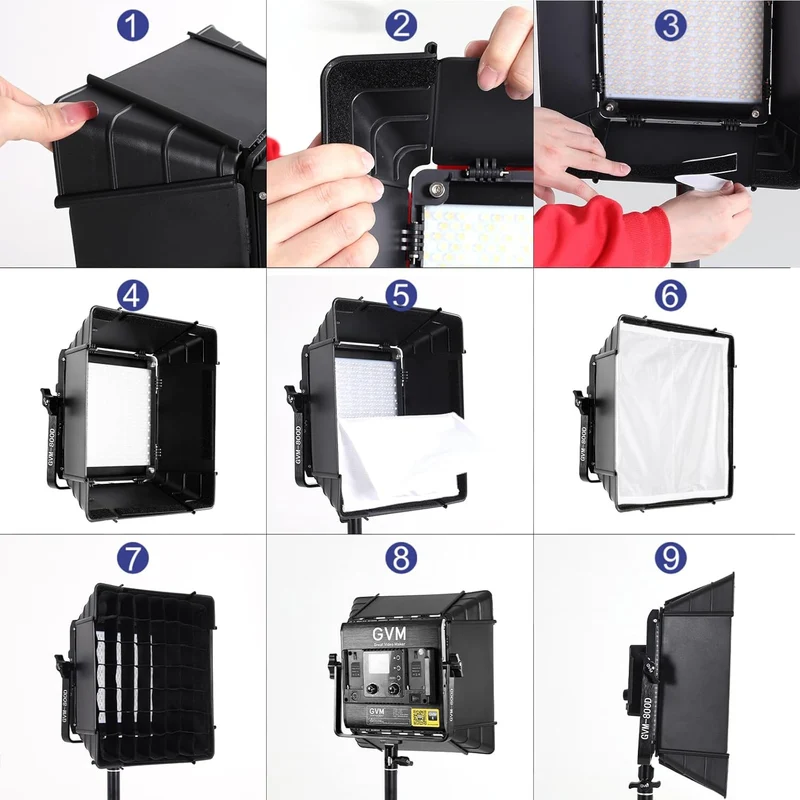 GVM-800D-II 40W Bi-color and RGB Video Panel Light With Softbox（Open Box）