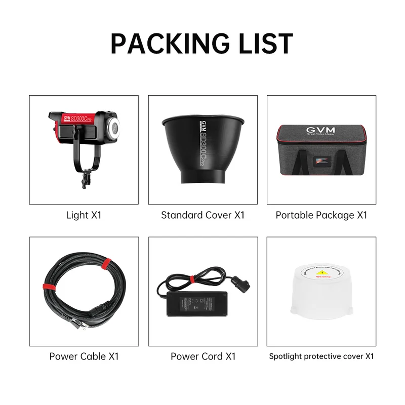 GVM PRO SD300C 300W High Power RGB&Bi-Color Monolight（Buy 1 Get 1 Free）(add 2 items to cart)