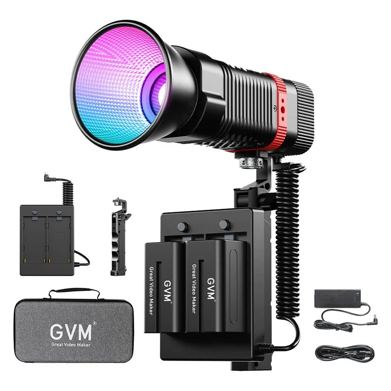 GVM PL60C External 60W RGB Flashlight with Battery