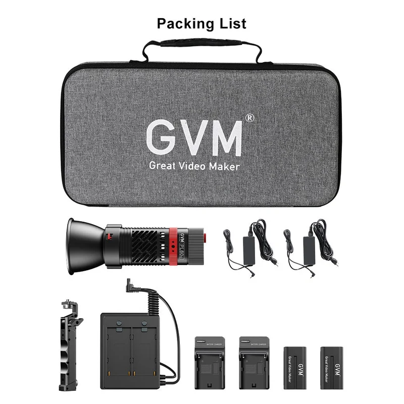 GVM PL60C External 60W RGB Flashlight with Battery