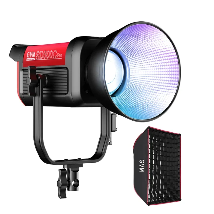 GVM PRO SD300C 300W High Power RGB&Bi-Color Monolight(Includes a free 23'' softbox worth $59）