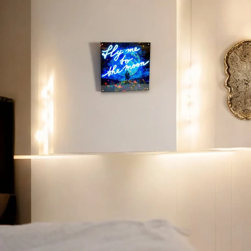 Tableau décoratif "Fly me to the Moon" - Message in the Frame