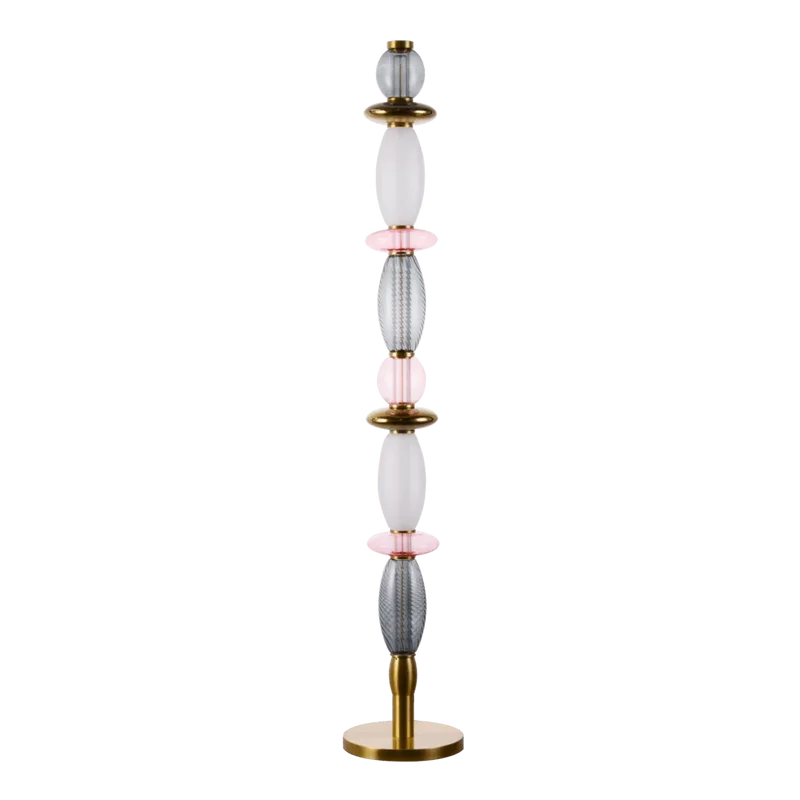 Lampadaire Léonor – Verre soufflé fin et design élégant doré