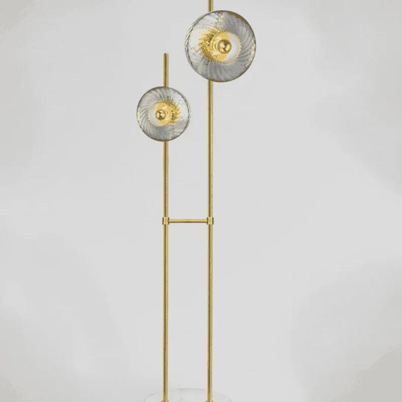 Lampadaire Roxanne vert – Style Art Déco et verre soufflé, lumière d’ambiance élégante