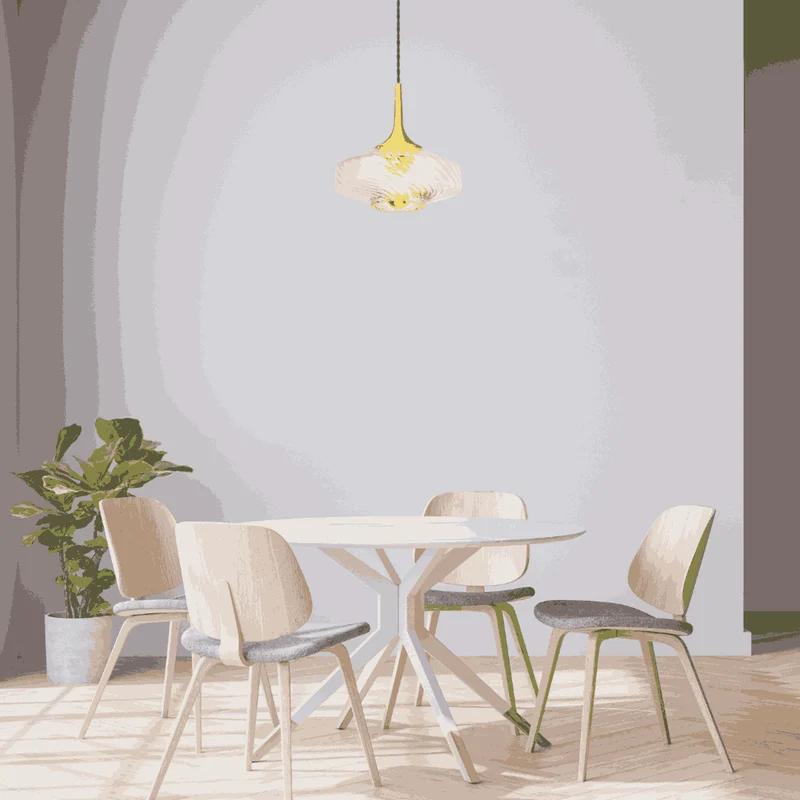 Suspension Roxanne Ø20 cm – Luminaire en verre soufflé transparent design élégant