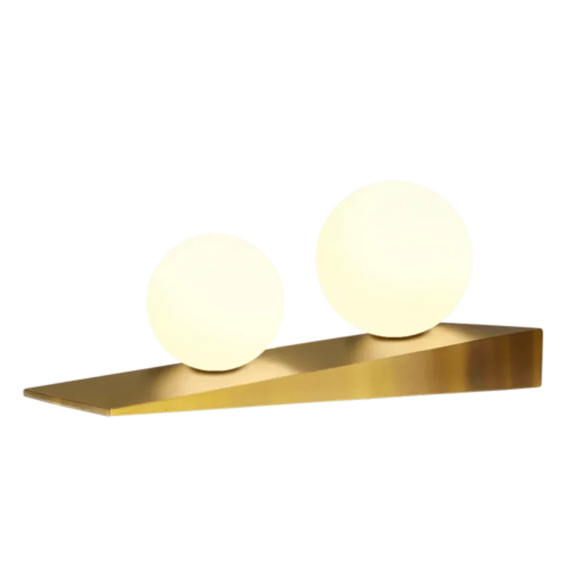 Lampe de table Lindsay dorée – Double globes blancs, design élégant et lumineux