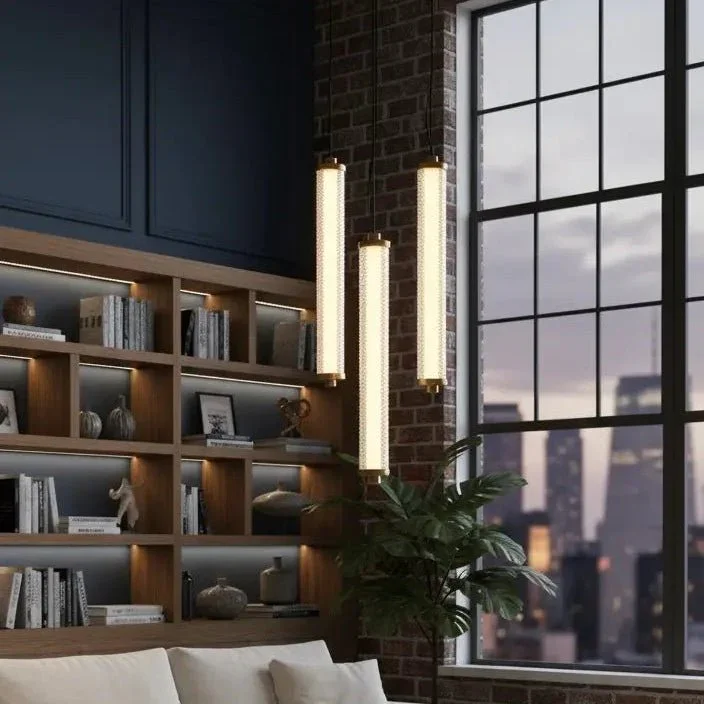 Suspension Tiffany verticale Diamant – Luminaire design LED dimmable élégant