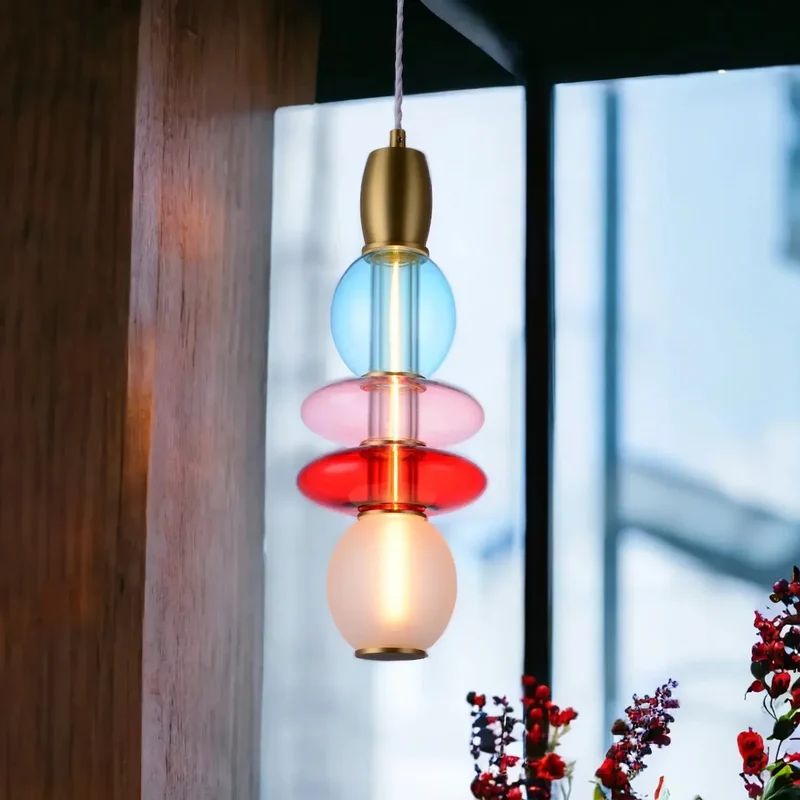 Suspension Petite Léonor verticale verre soufflé – LED filament