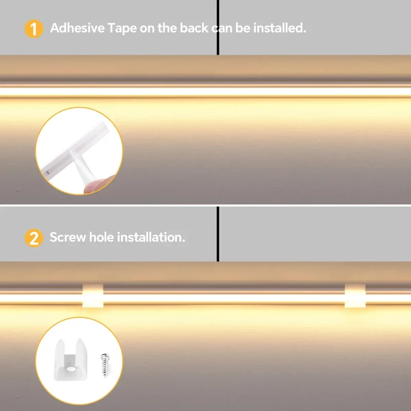 Self-Adhesive COB Neon LED Strip Light for Under Cabinet - Penetrating Touch Sensor, 24V