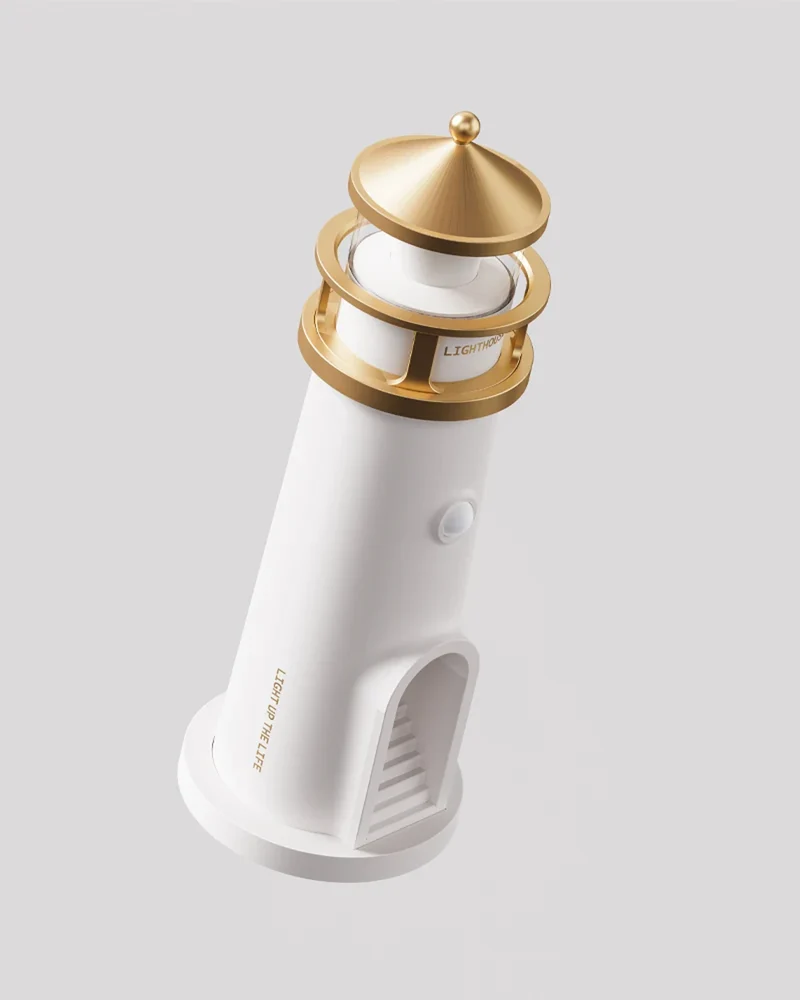 Moon Projection Lighthouse Night Light - Remote Control, Motion Sensor, Rechargeable