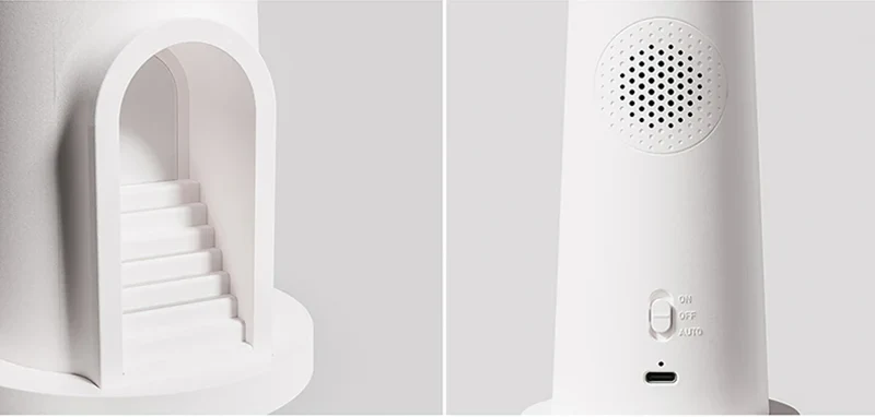 Moon Projection Lighthouse Night Light - Remote Control, Motion Sensor, Rechargeable