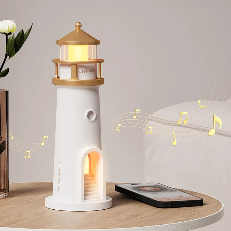 Moon Projection Lighthouse Night Light - Remote Control, Motion Sensor, Rechargeable