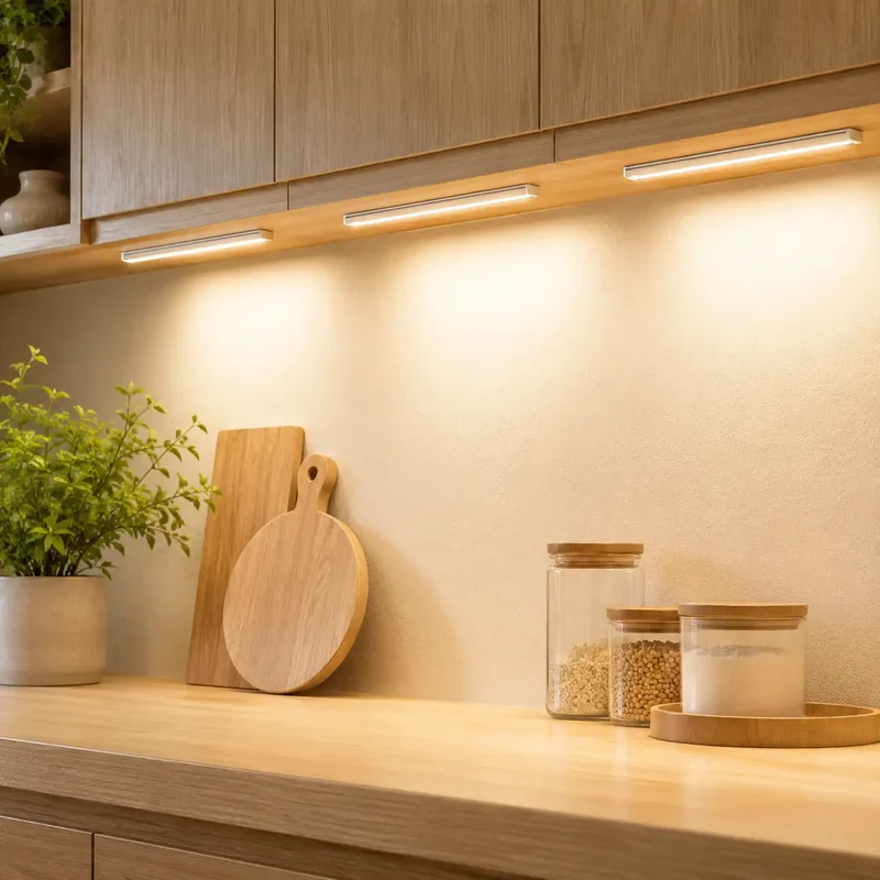 Touch & Hand Sweep Sensor Under Cabinet LED Light Bar - No-Drill, 7mm Ultra-Thin