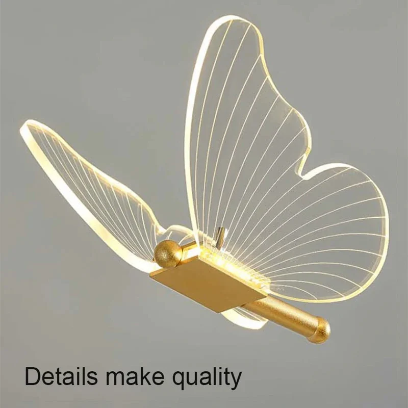 Nordic Golden Butterfly LED Table Lamp - Three-Color, Bedside & Desk Lighting