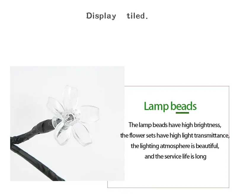 Cherry Blossom Tree LED Table Lamp - 24/48 LEDs, USB Powered, Ambient Night Light