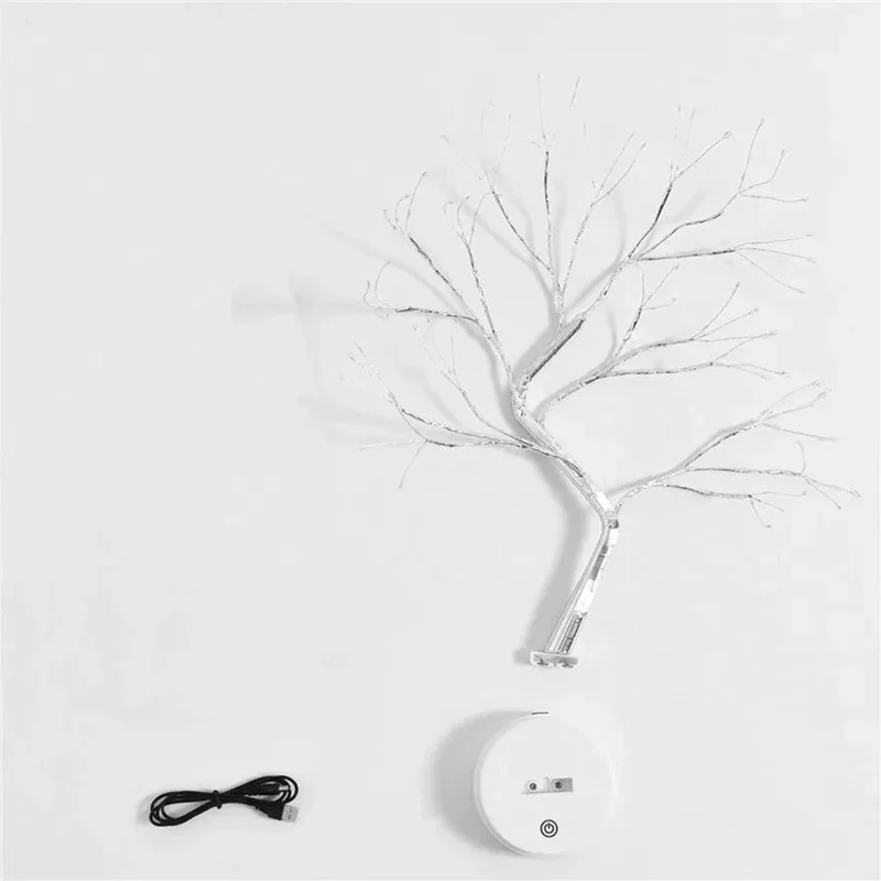Sparkling Tree LED Table Lamp - 108-LED, Adjustable Copper Wire, USB Powered