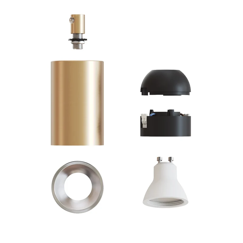 Spot GU10 Spotlight LED Bispot - Bronze satiné / Titane satiné
