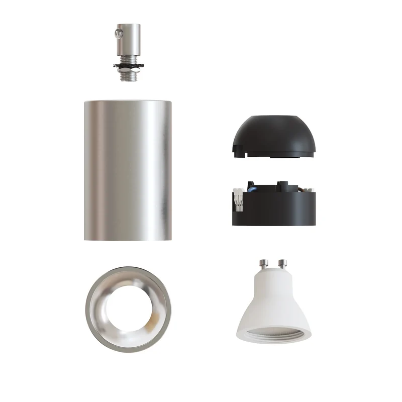 Spot GU10 Spotlight LED Bispot - Titane satiné / Chrome