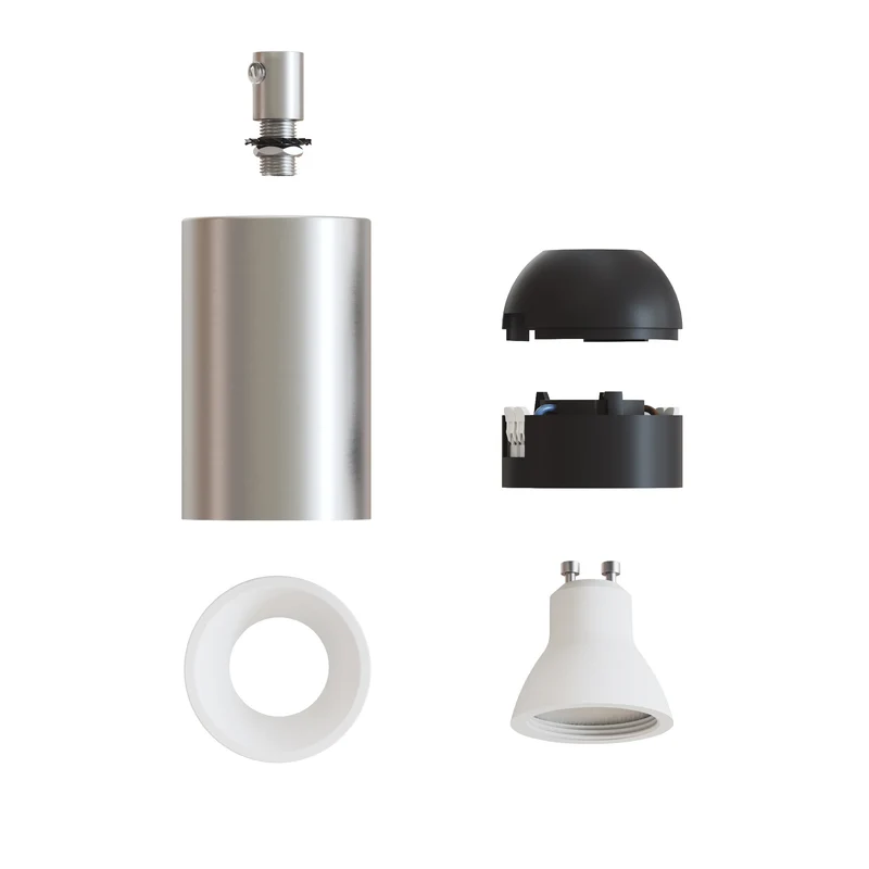 Spot GU10 Spotlight LED Bispot - Titane satiné / Blanc mat