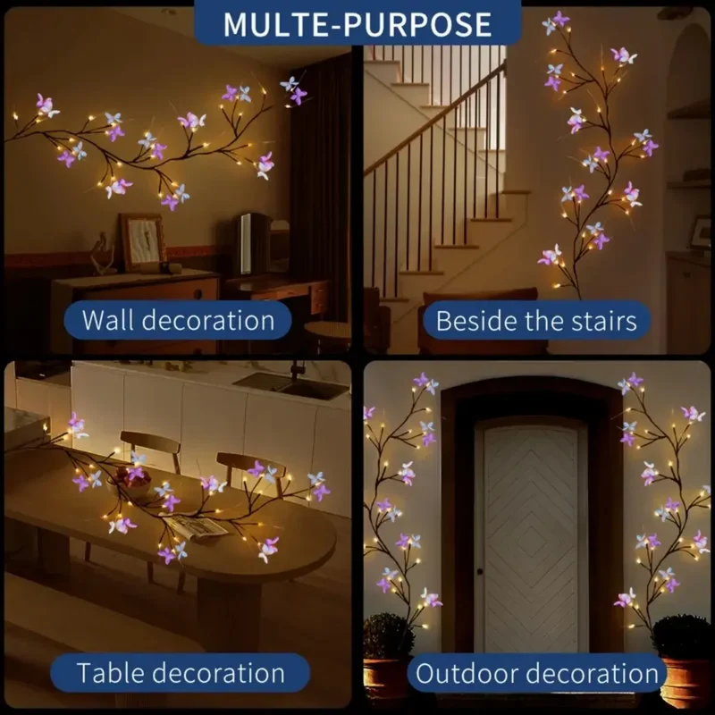 8 Modes Enchanted Willow Vine Light LED Light - 8 Modes, USB Powered Butterfly Design