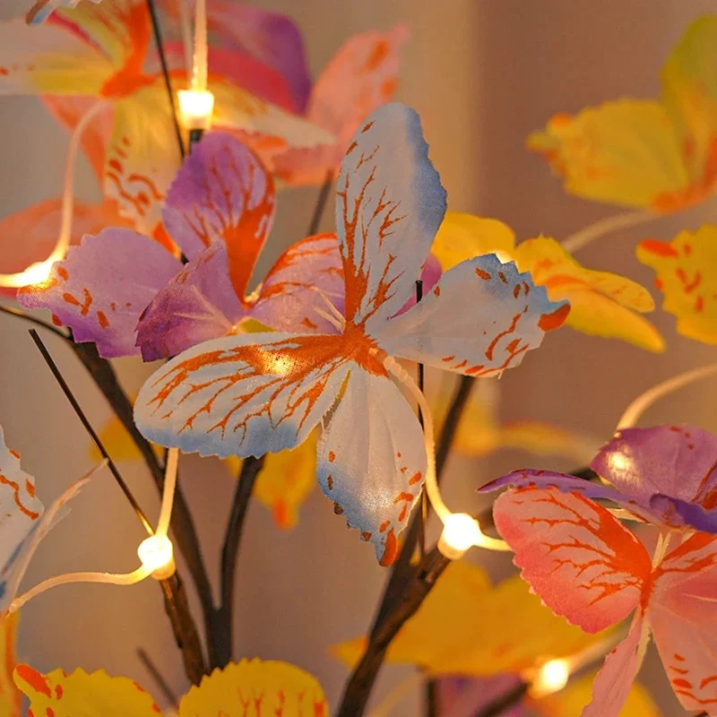 Butterfly Tree LED Table Lamp - USB or Battery Powered, Ambient Night Light