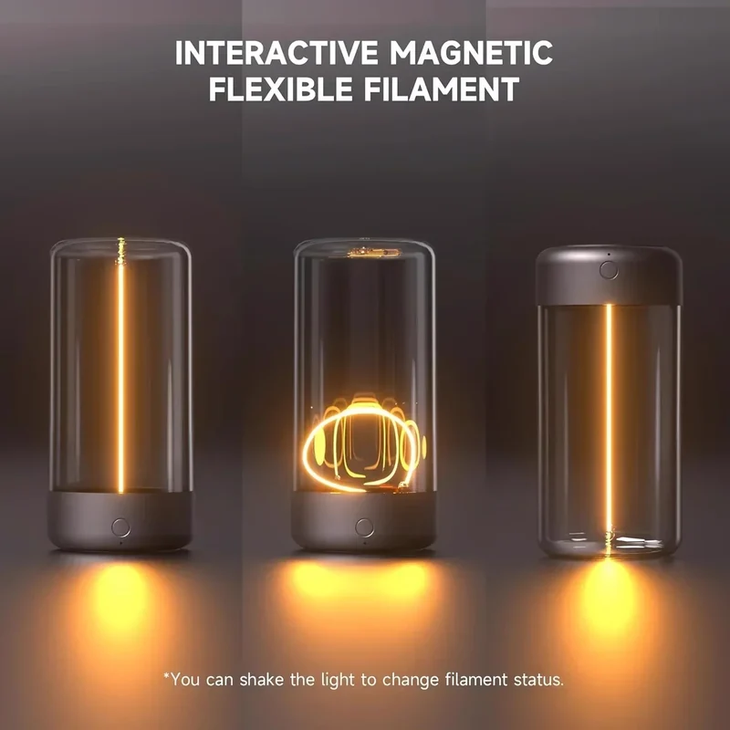 Magnetic Flexible Filament Table Lamp - Portable, Touch Dimmable, USB Rechargeable