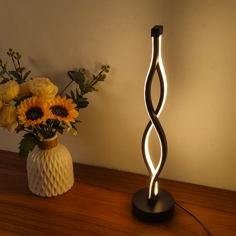 Nordic Creative Spiral LED Table Lamp - USB Powered, Dual-Color