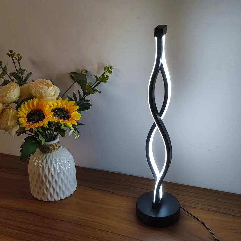 Nordic Creative Spiral LED Table Lamp - USB Powered, Dual-Color