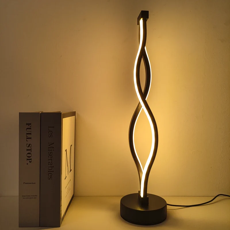 Nordic Creative Spiral LED Table Lamp - USB Powered, Dual-Color