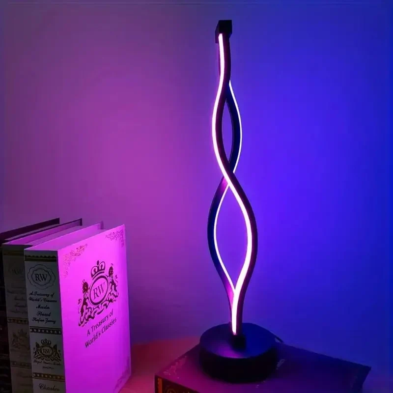 Nordic Creative Spiral LED Table Lamp - USB Powered, Dual-Color