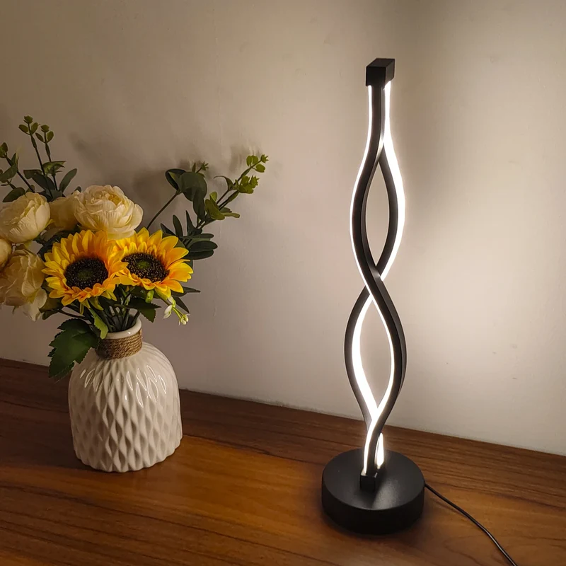 Nordic Creative Spiral LED Table Lamp - USB Powered, Dual-Color