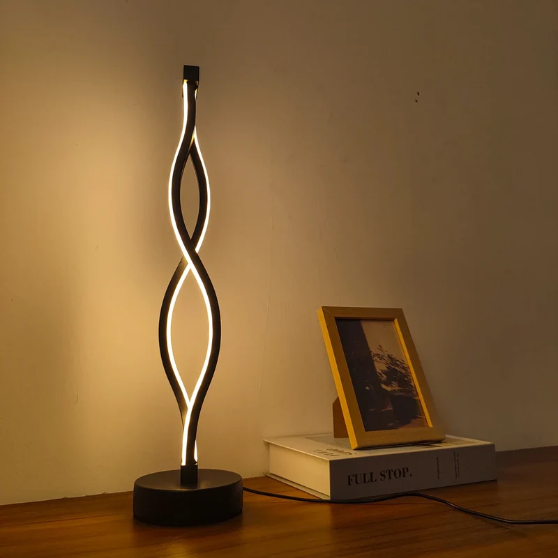 Nordic Creative Spiral LED Table Lamp - USB Powered, Dual-Color