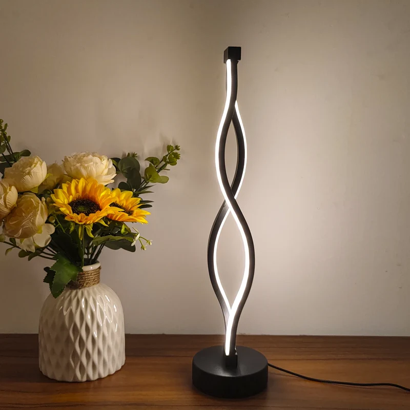 Nordic Creative Spiral LED Table Lamp - USB Powered, Dual-Color