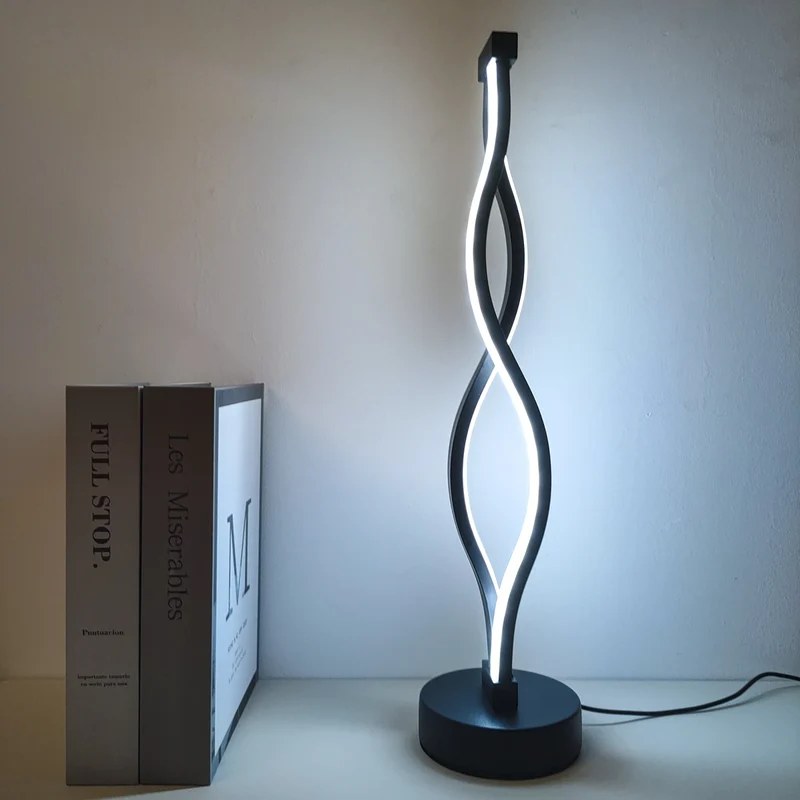 Nordic Creative Spiral LED Table Lamp - USB Powered, Dual-Color