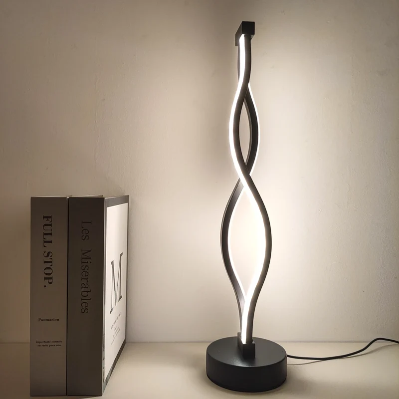 Nordic Creative Spiral LED Table Lamp - USB Powered, Dual-Color