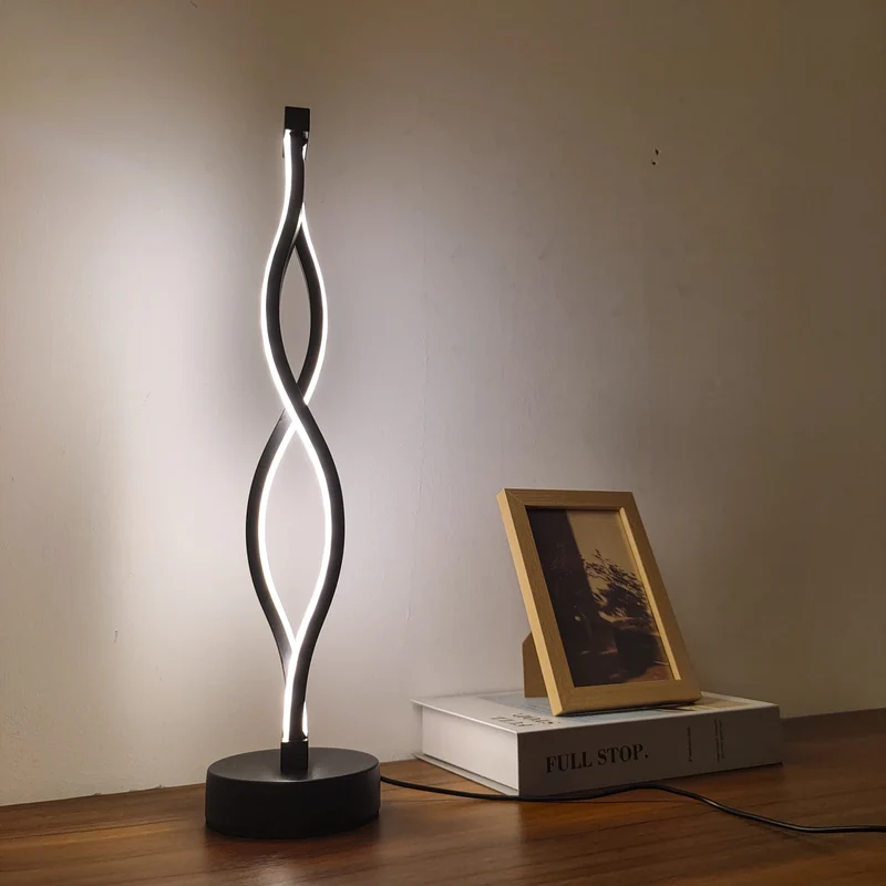 Nordic Creative Spiral LED Table Lamp - USB Powered, Dual-Color