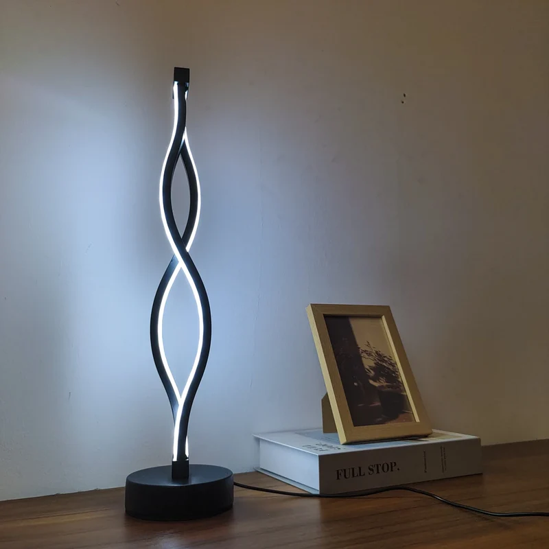 Nordic Creative Spiral LED Table Lamp - USB Powered, Dual-Color