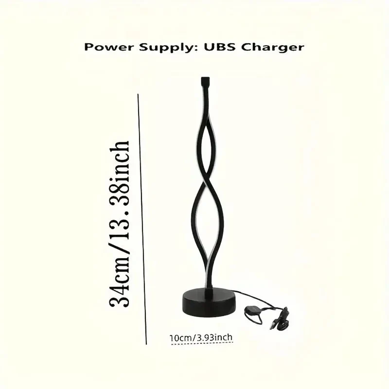 Nordic Creative Spiral LED Table Lamp - USB Powered, Dual-Color