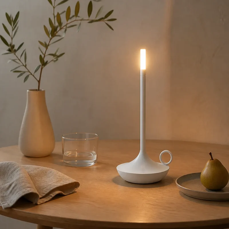 Vintage Candlelight LED Table Lamp - Touch Dimming, USB Rechargeable