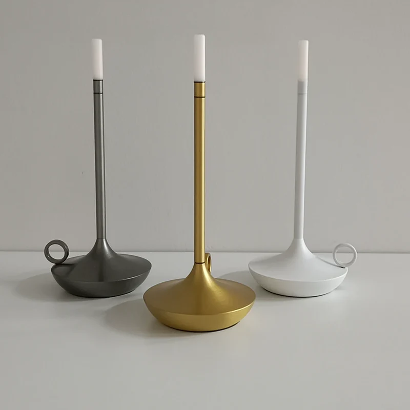 Vintage Candlelight LED Table Lamp - Touch Dimming, USB Rechargeable