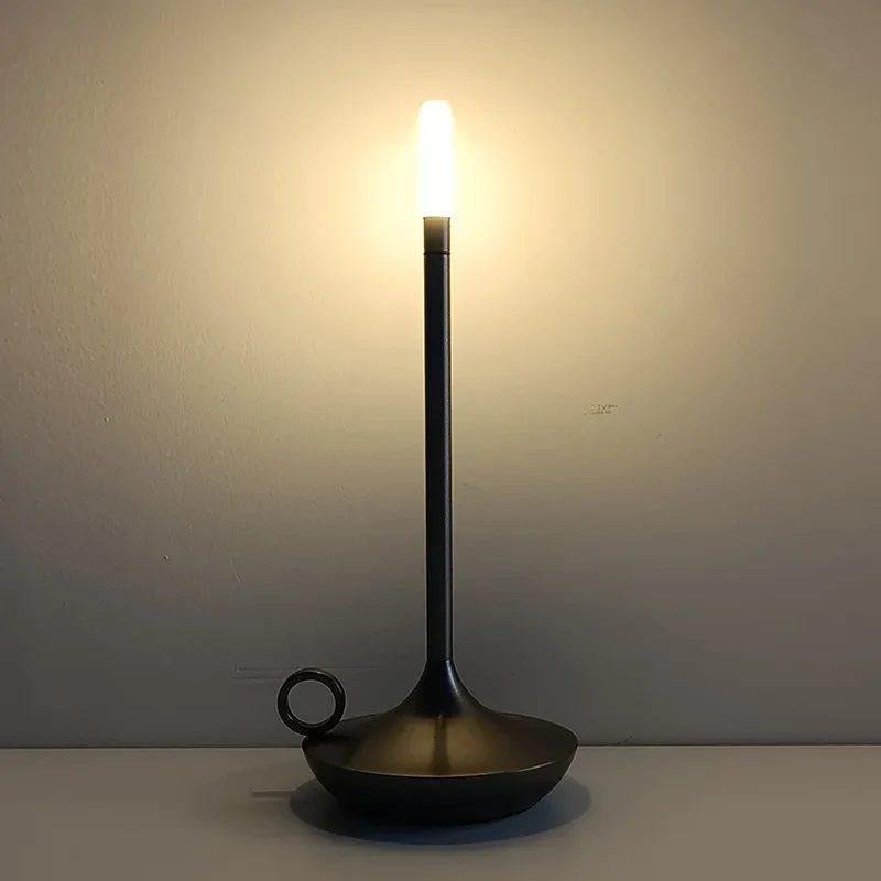 Vintage Candlelight LED Table Lamp - Touch Dimming, USB Rechargeable