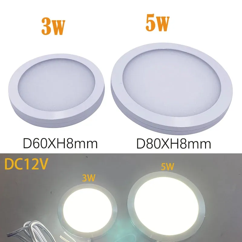 12V Ultra-Thin Aluminum LED Puck Lights - Mini Ceiling, Cabinets & RV Lighting